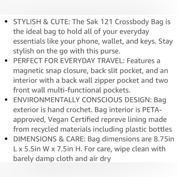 The Sak 121 Multicolor Tan Red Blue Crochet Knit Small Boho Crossbody Bucket Bag - Picture 12 of 13